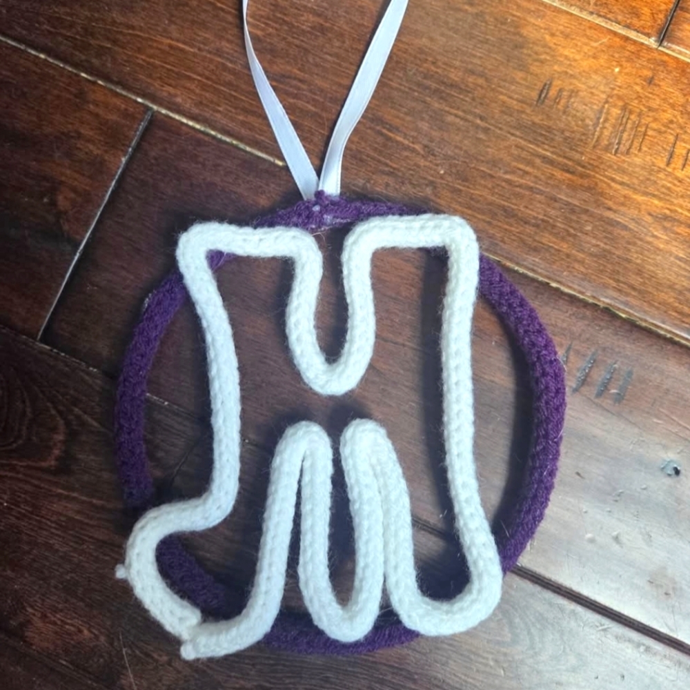 Purple and White Holiday Ornament